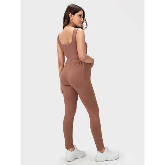 Maternity Scoop Neck Crop Top Leggings Set - Picture 7 of 9